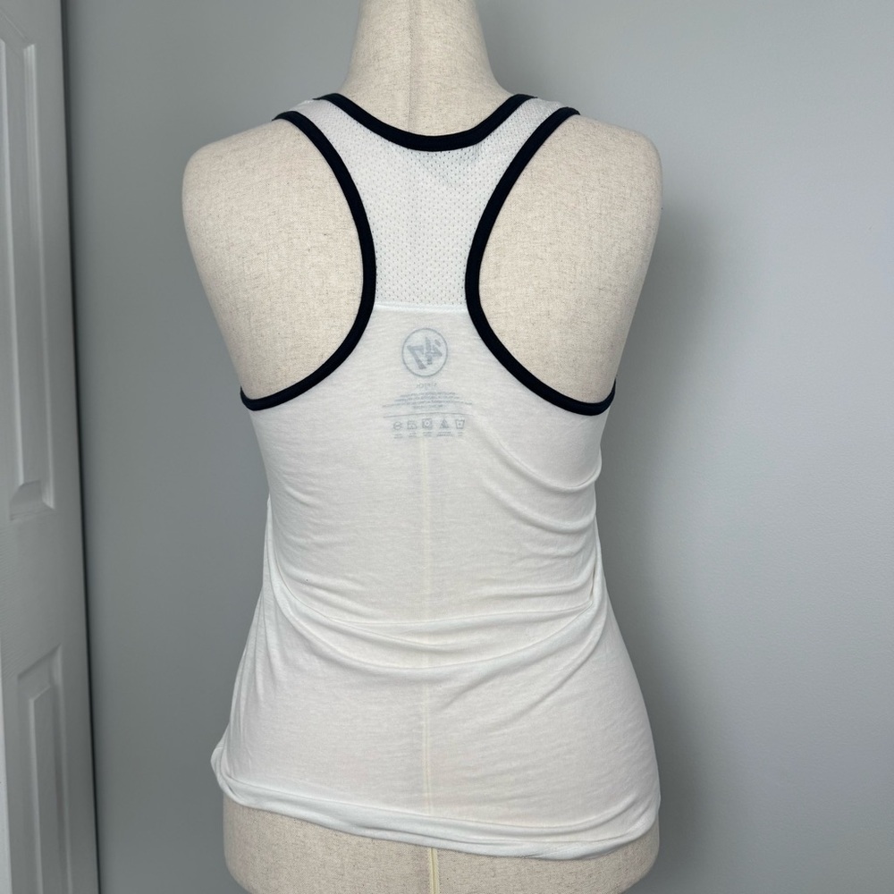 Women's Braves White Tank Top with Navy Accents - Picture 3 of 5